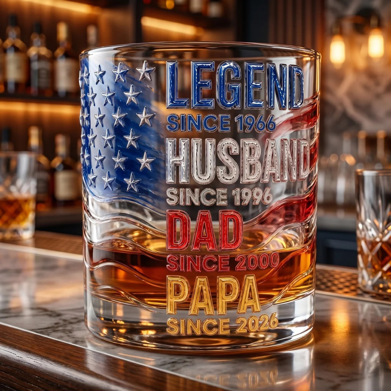 Custom Whiskey Glass for Dad, Personalized Legend Husband Dad Papa Glass, Engraved Whiskey Glass, Gift for Dad, Father’s Day Gift