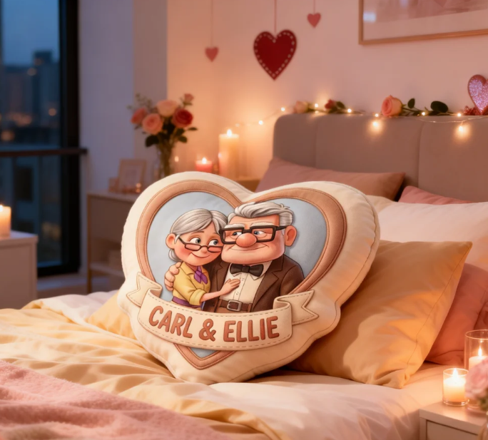 Personalized Valentine Gifts For Couples | Custom Name Heart Pillow For Cherished Memories