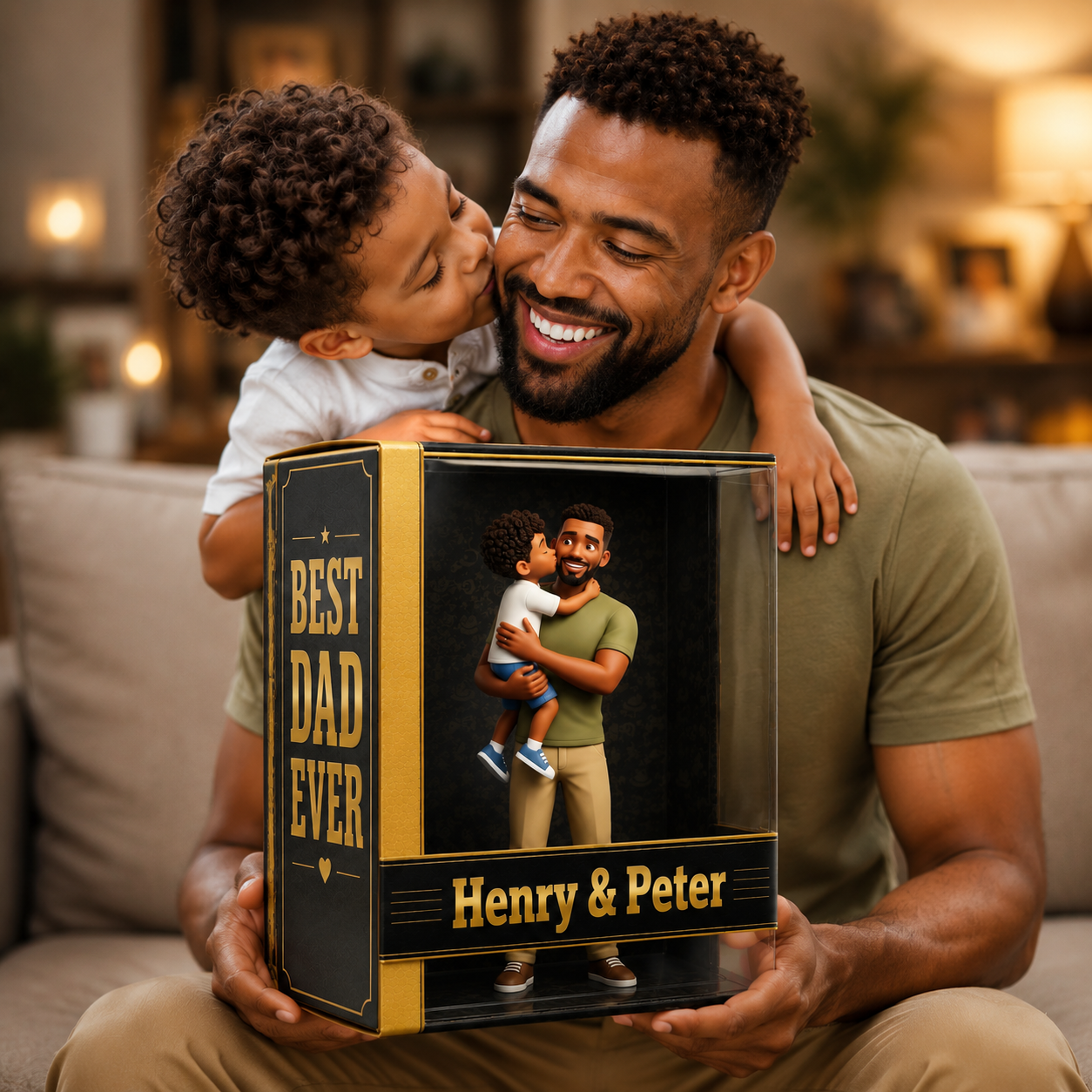 Custom Father & Son Photo Plaque, Personalized Best Dad Ever Plaque, Custom Family Keepsake Gift for Dad, Father’s Day Gift, Personalized Dad Display