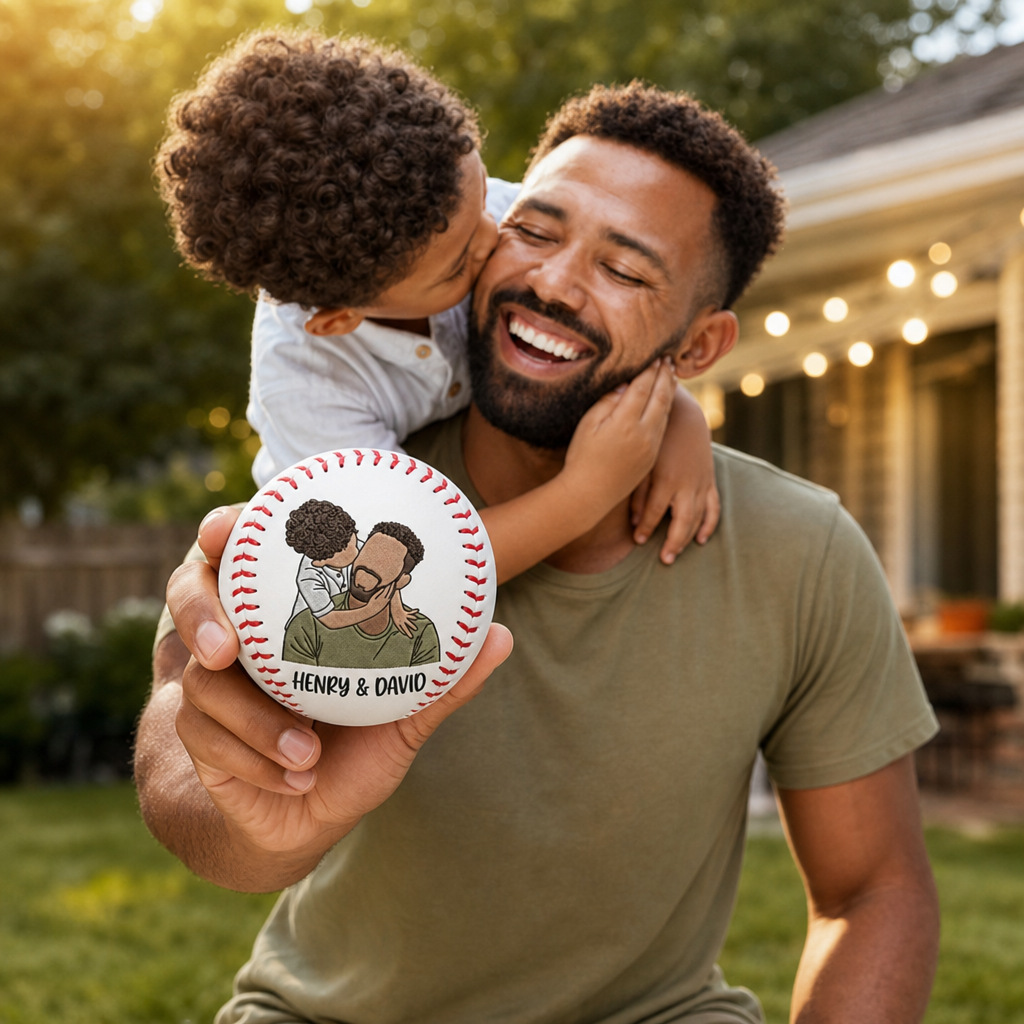 Personalized Engraved Baseball for Dad, Custom Best Dad Ever Baseball Gift, Personalized Father’s Day Baseball Keepsake, Custom Family Sports Gift for Dad