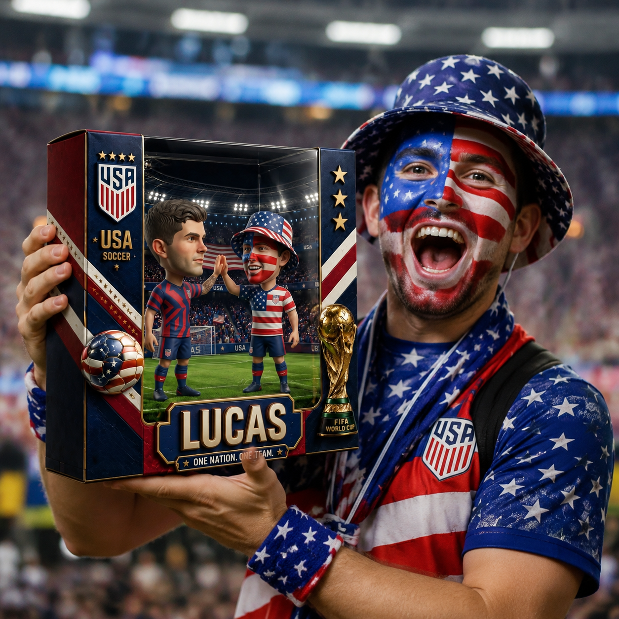 Personalized USA Soccer Fan Photo Plaque, Custom Football Fan Keepsake Gift, USA Team Supporter Acrylic Plaque, Custom Sports Gift for Him