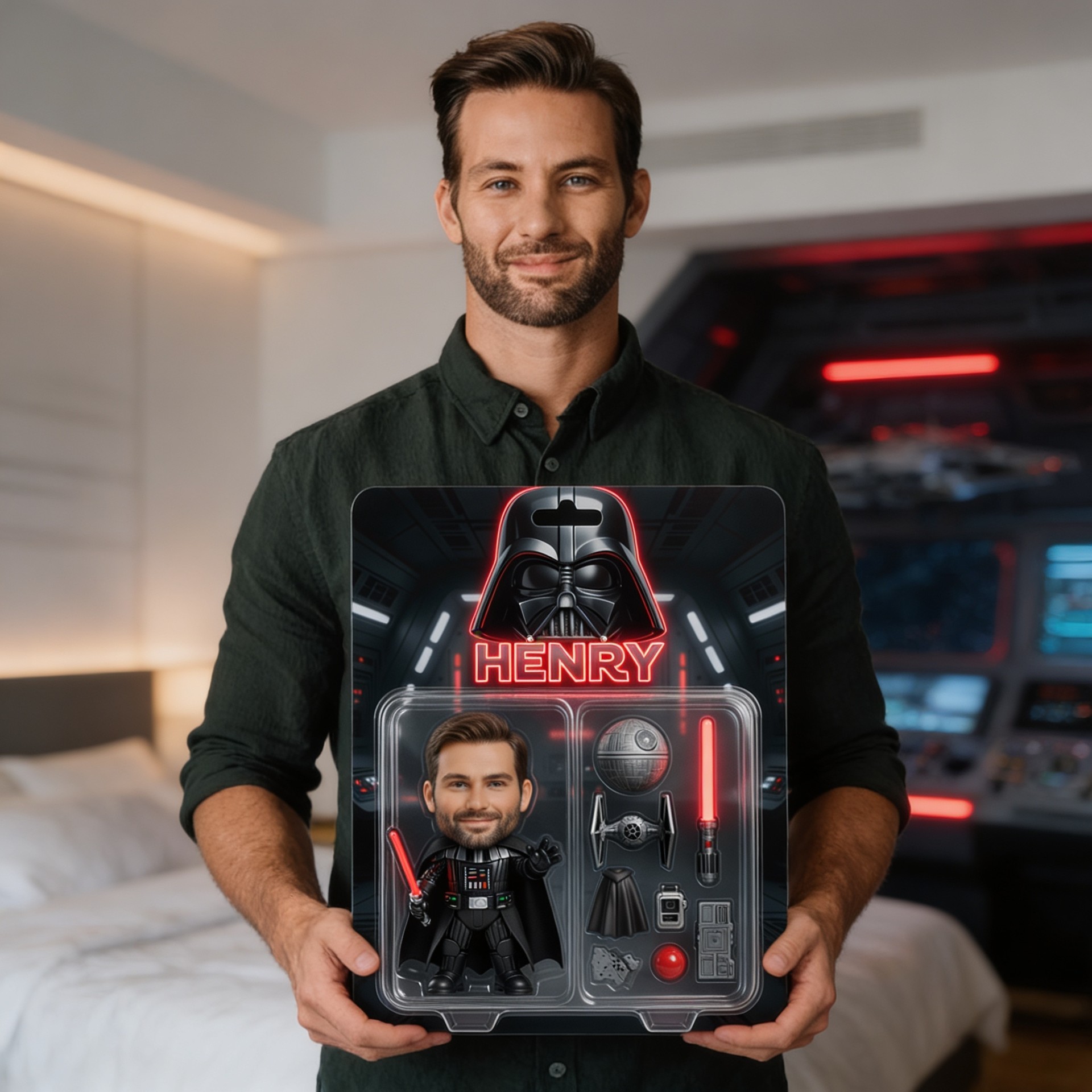 Custom Dark Space Warrior Inspired Photo Plaque, Personalized Action Figure Plaque, Gift For Fan, Custom Name Collectible Display, Sci-Fi Movie Lover Gift, Birthday Gift For Him, Acrylic Keepsake Decor