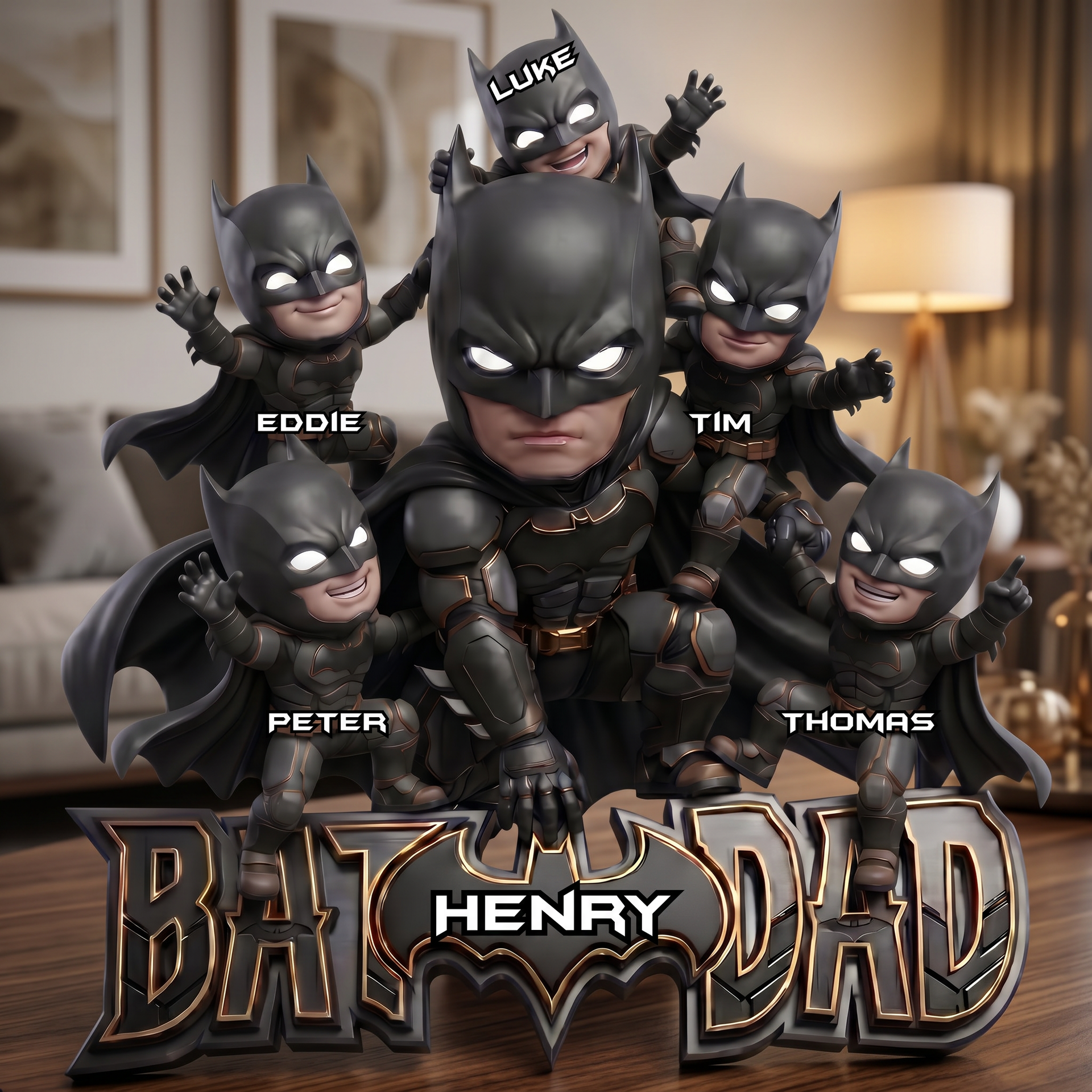 Custom Dark Hero Family Plaque, Personalized Super Dad Acrylic Plaque, Gift For Dad, Custom Name Family Keepsake, Hero Inspired Decor, Father’s Day Gift From Kids, Collectible Display Plaque