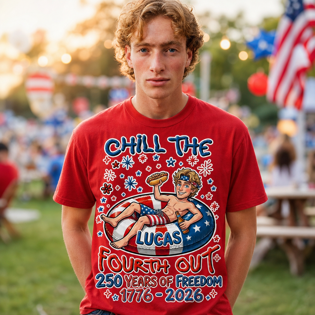 Custom Photo Shirt, Sweatshirt, Hoodie, Chill The Fourth Out 2026, Personalized 4th Of July Family Outfit, Patriotic USA Gift, Independence Day Apparel