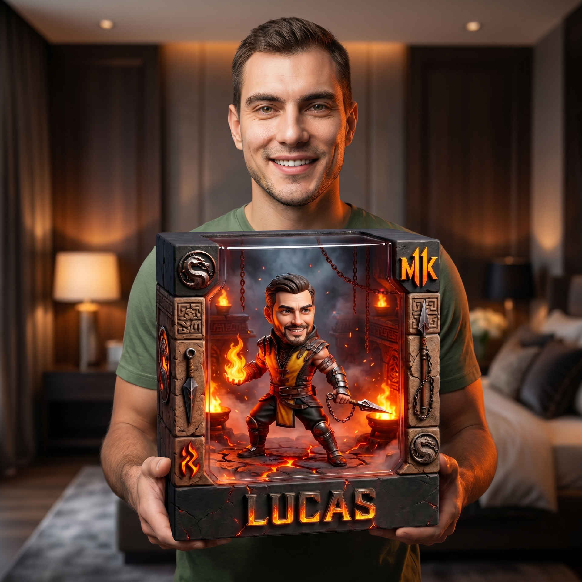 Custom Photo Acrylic Plaque, Personalized Fighting Game Collectible, Custom Name Warrior Display, Action Figure Acrylic Block, Fantasy Battle Fan Gift, Birthday Gift For Him