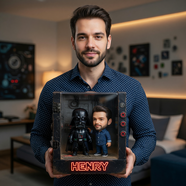 Custom Space Villain Figure Plaque, Personalized Sci-Fi Fan Gift, Custom Photo Collectible Display, Galactic Warrior Keepsake For Him, Movie Inspired Acrylic Plaque