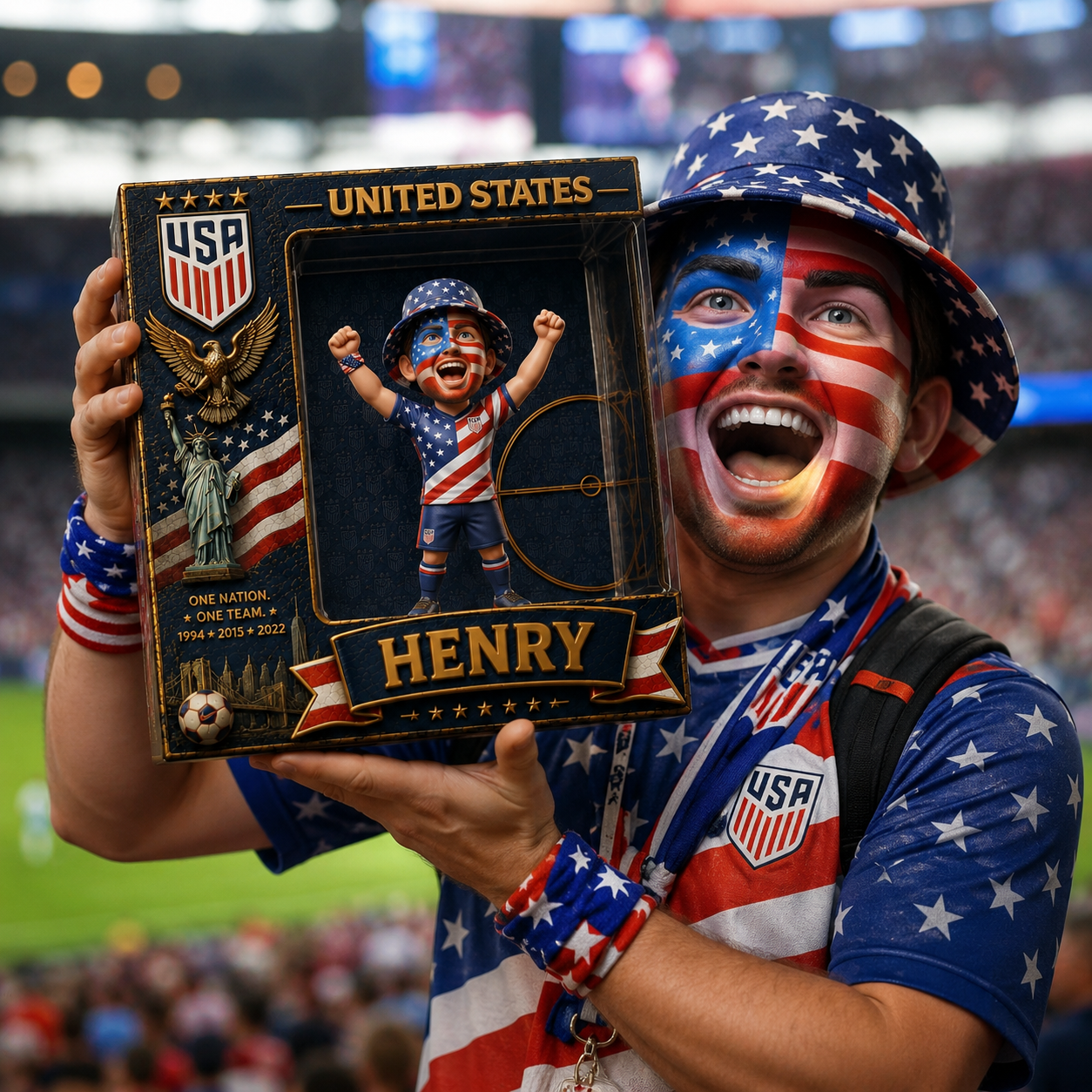 Personalized USA Soccer Fan Photo Plaque, Custom Football Fan Keepsake Gift, USA Team Supporter Acrylic Plaque, Custom Sports Gift for Him
