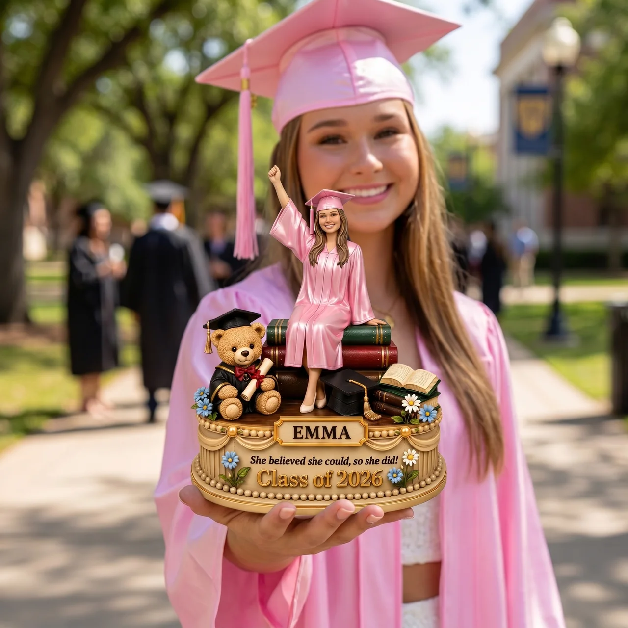 Custom Graduation Photo Plaque, Personalized Graduation Figurine Plaque, Class of 2026 Gift, Custom Name Graduate Gift, Senior Keepsake