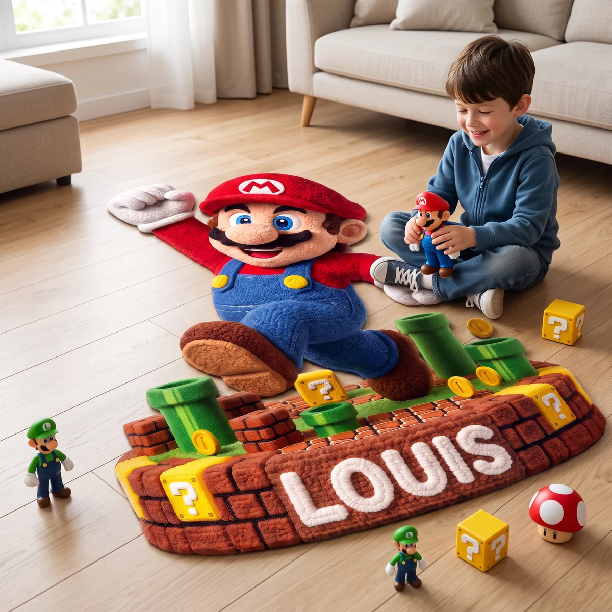 Custom Platform Game Rug With Name, Retro Gaming Tufted Decor, Personalized Game Room Accent, Unique Gift for Video Game Fans hn24102026