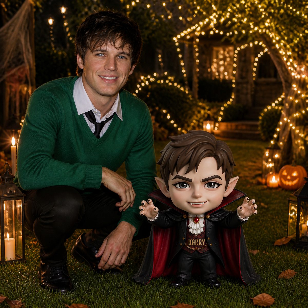 Custom Photo Name Figurine, Personalized Halloween Collectible, Spooky Gift for Horror Fans hn03082026