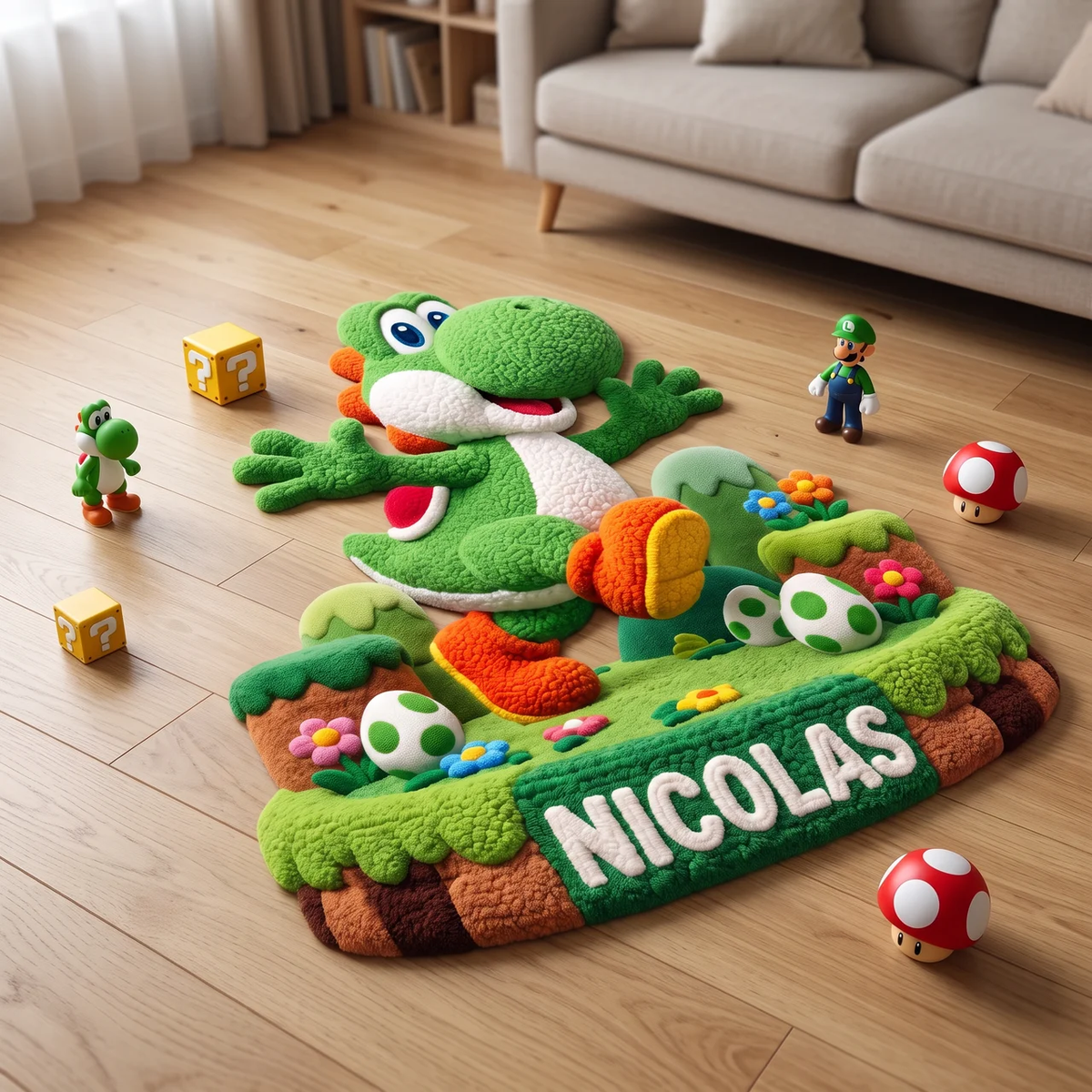 Custom Platform Game Rug With Name, Retro Gaming Tufted Decor, Personalized Game Room Accent, Unique Gift for Video Game Fans hn24102026