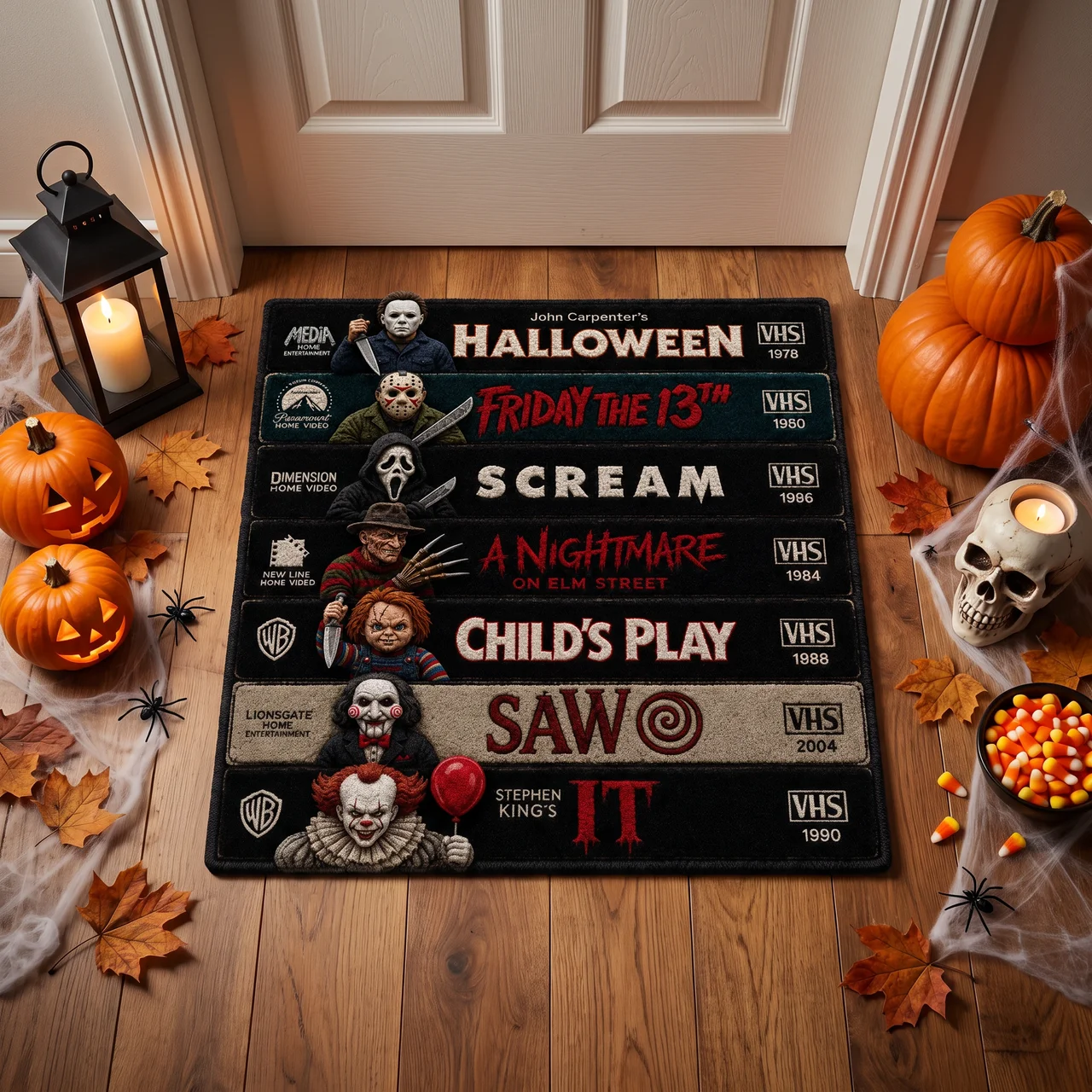 Horror Movie Rug, Spooky Halloween Area Rug, Scary Home Decor Gift for Horror Fans hn29072026