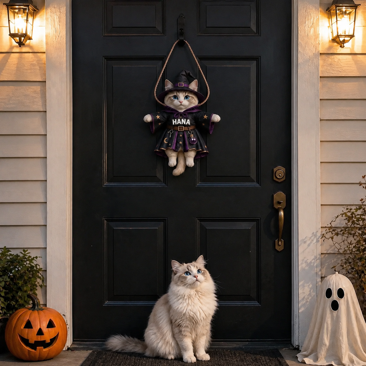 Custom Photo Door Hanger – Personalized Halloween Gift for Horror & Pet Lovers hn23072026