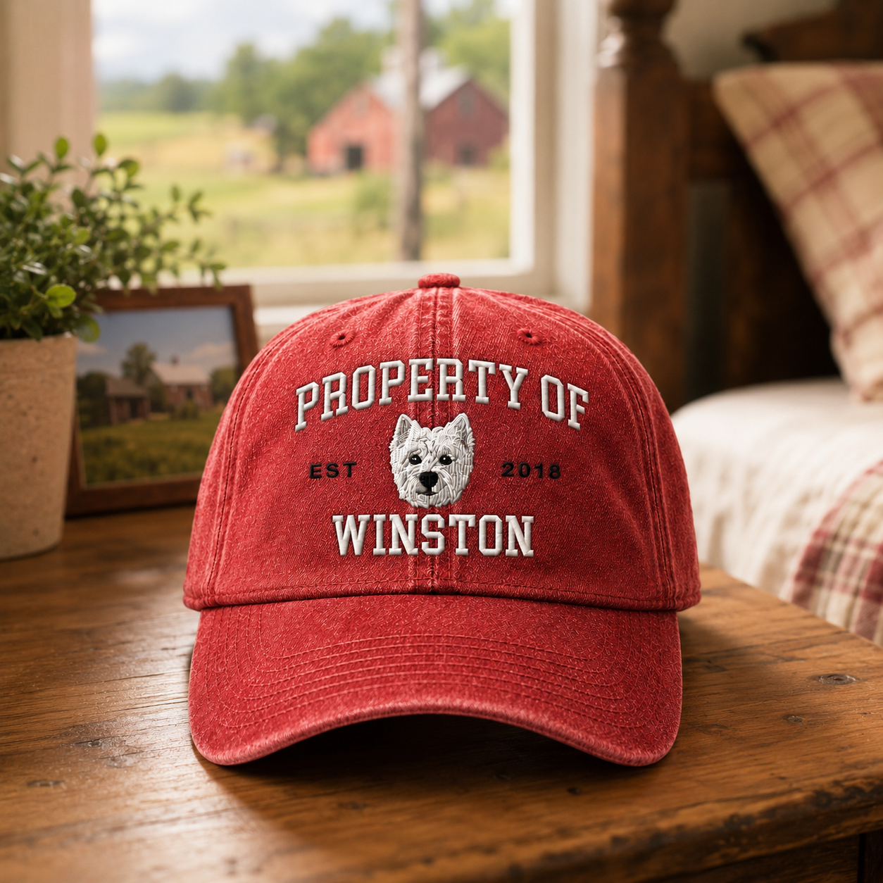 Custom Pet Lover Cap, Personalized Dog Dad Hat, Custom Dog Photo Baseball Cap, Pet Owner Gift For Him, Vintage Washed Cap For Dog Lovers