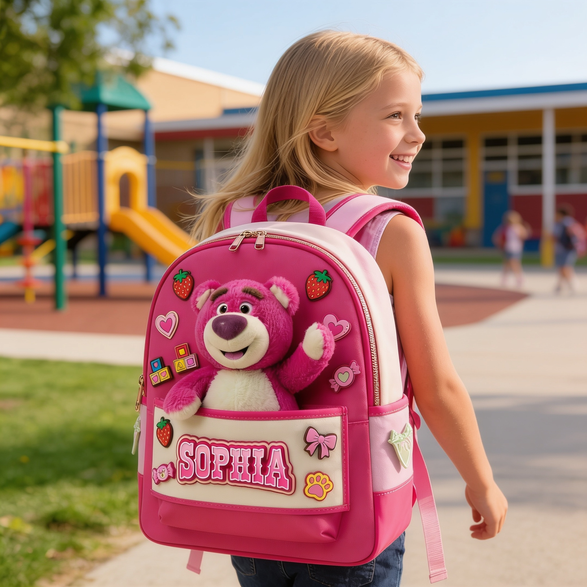 Custom Name Animated Toy Hero Backpack - Personalized Kids Back to School Bag