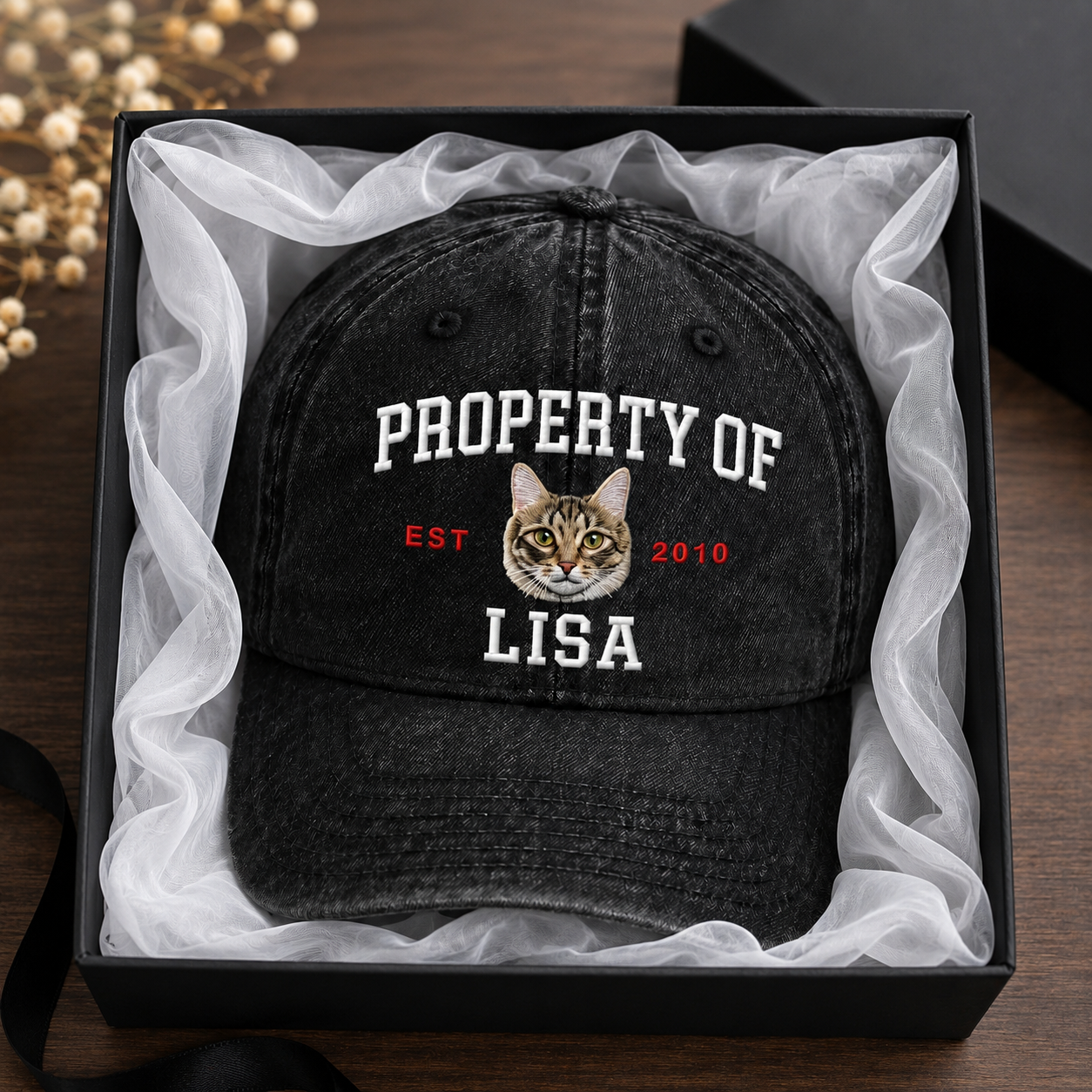 Custom Pet Lover Cap, Personalized Dog Dad Hat, Custom Dog Photo Baseball Cap, Pet Owner Gift For Him, Vintage Washed Cap For Dog Lovers
