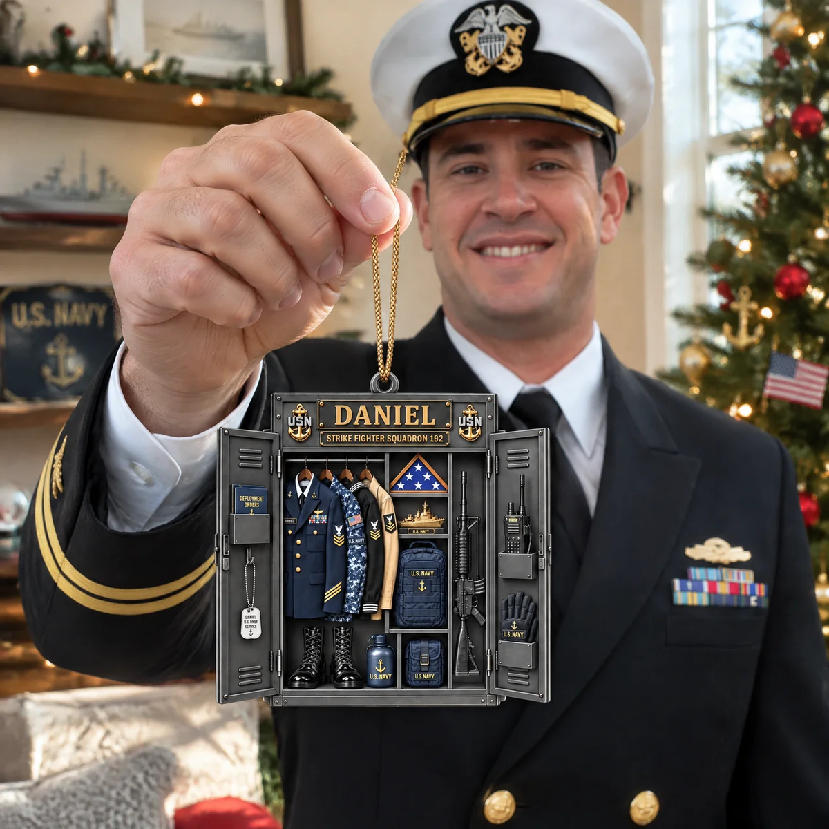 Custom Military Locker Ornament With Name, Personalized Soldier Display Ornament, Gift for Military Members, Veterans and Army Supporters hn14102026