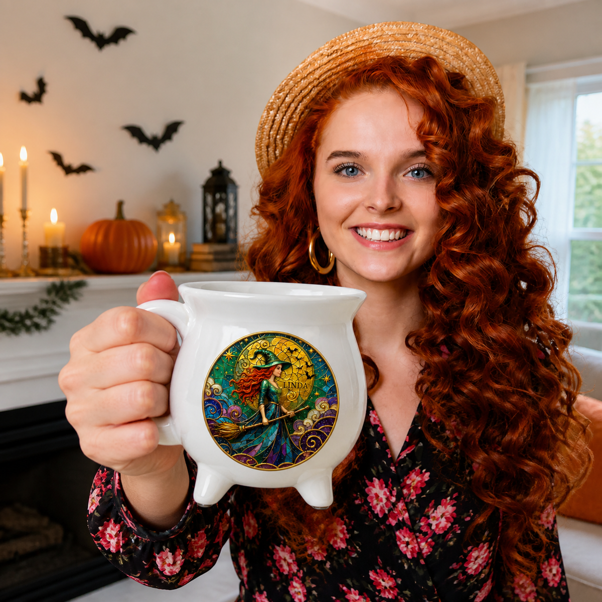 Custom Photo Name Witch Mug, Personalized Magic Coffee Cup, Halloween Gift for Witch Fans hn06082026