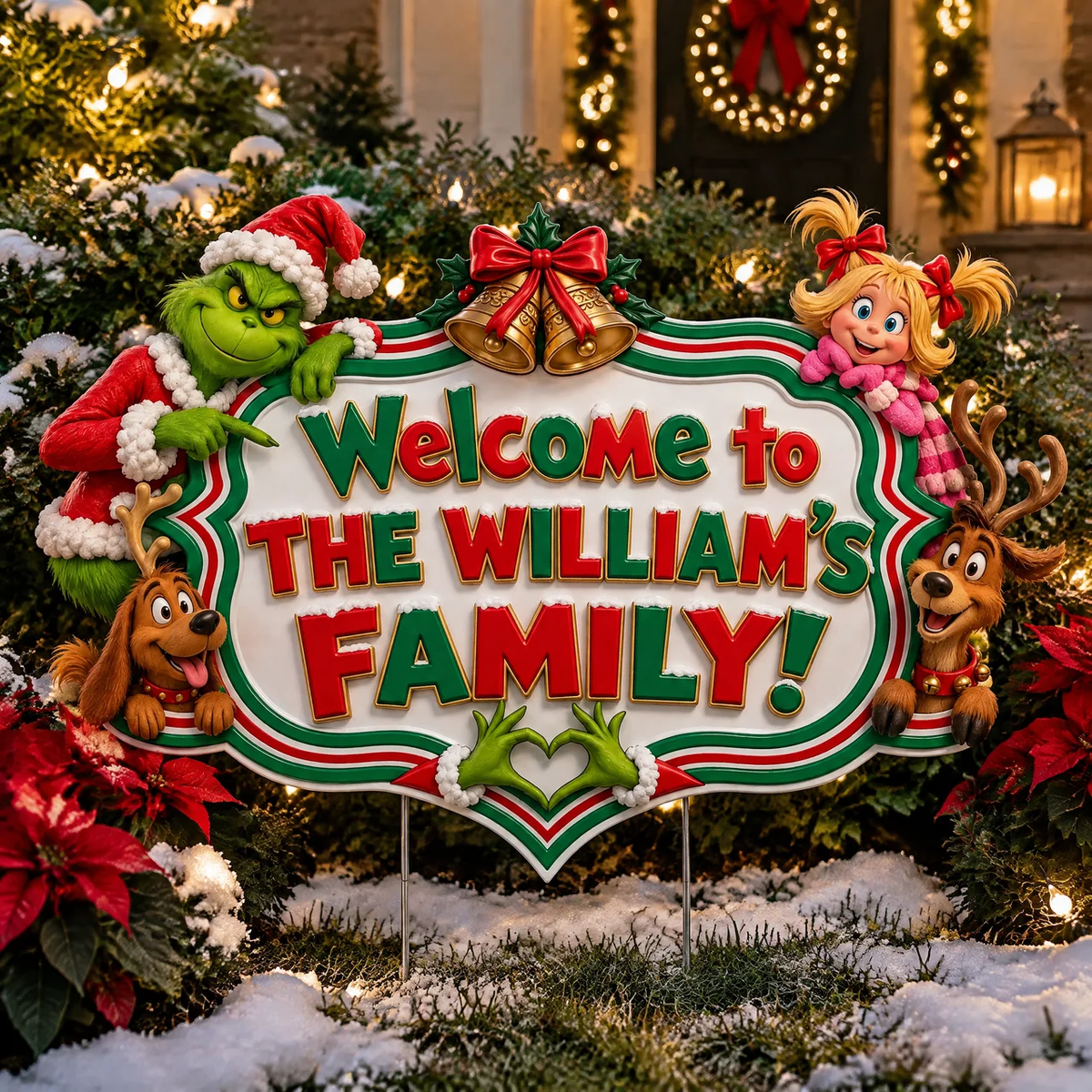 Custom Christmas Yard Sign With Family Name, Personalized Holiday Yard Decor, Gift for Christmas Lovers, Families and Holiday Fans hn13102026tp