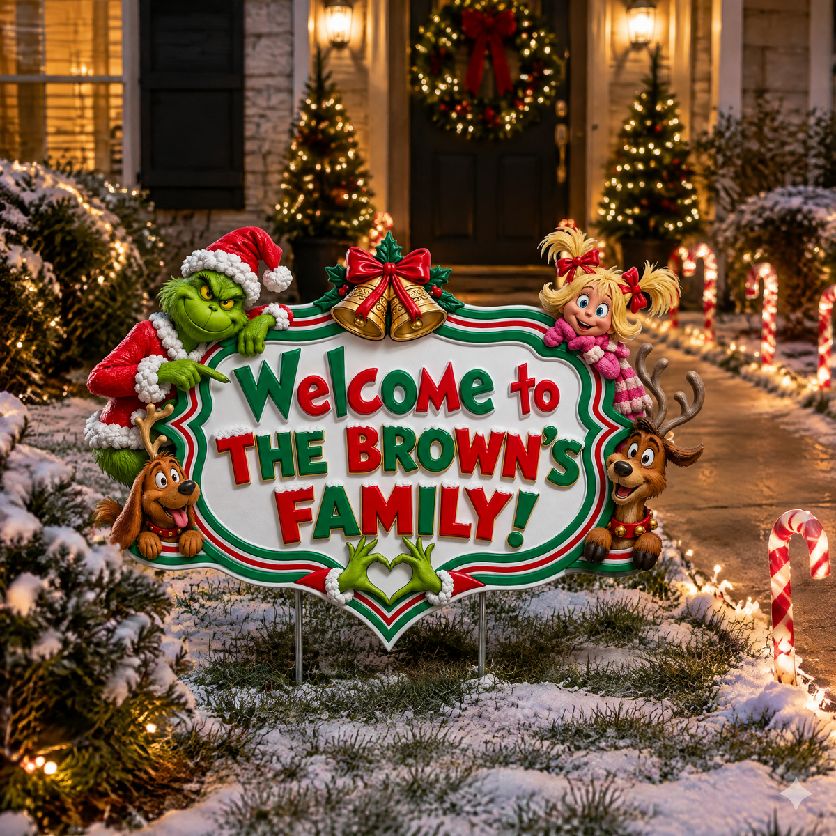 Custom Christmas Yard Sign With Family Name, Personalized Holiday Yard Decor, Gift for Christmas Lovers, Families and Holiday Fans hn13102026tp