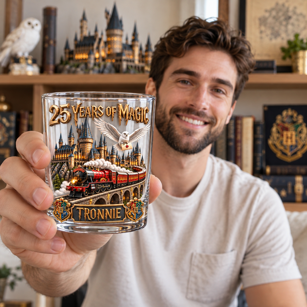 Personalized Fantasy Glass With Custom Name, Magical Castle Train Tumbler, Wizard Inspired Drinkware, Unique Gift for Fantasy Fans hn29102026