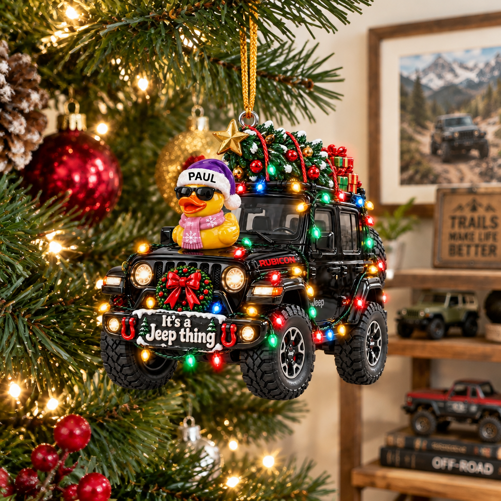Custom Off Road Christmas Ornament With Name, 4x4 SUV Holiday Tree Decoration, Personalized Christmas Gift for Off Road Lovers and Car Enthusiasts hn16102026