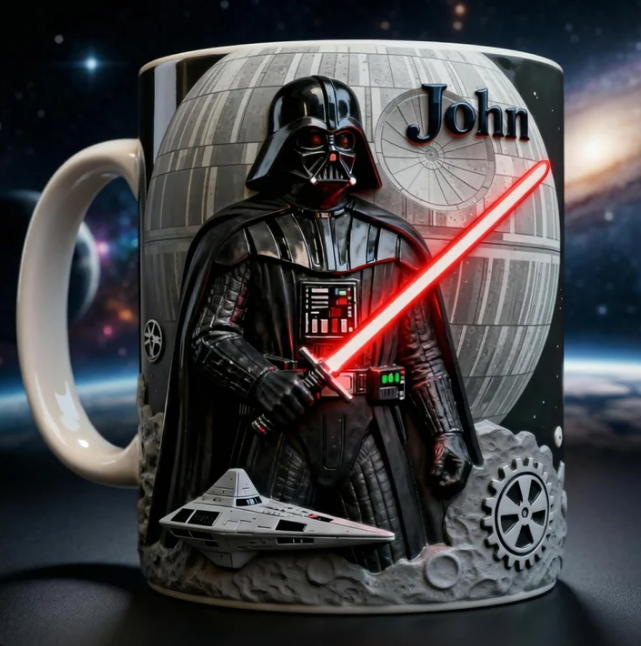 Personalized Galactic Villain Mug – Dark Sci-Fi Collectible Coffee Cup – Custom Name Gift