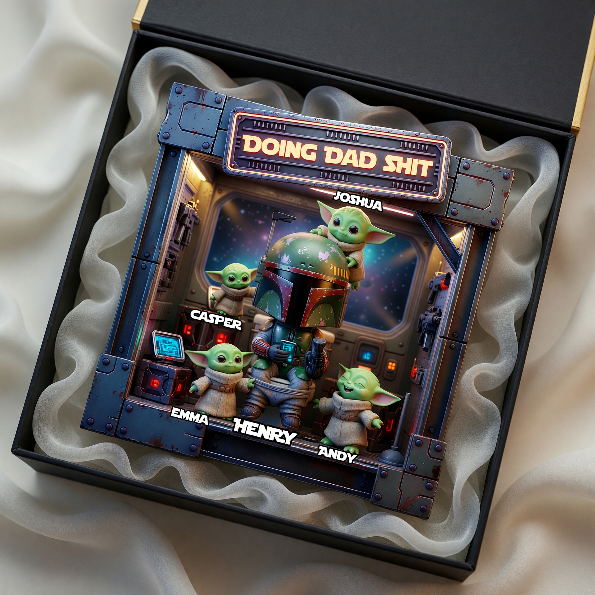 Custom Space Dad Plaque, Personalized Galactic Dad Gift, Custom Family Acrylic Plaque, Funny Sci-Fi Inspired Father Keepsake, Gift For Dad From Kids
