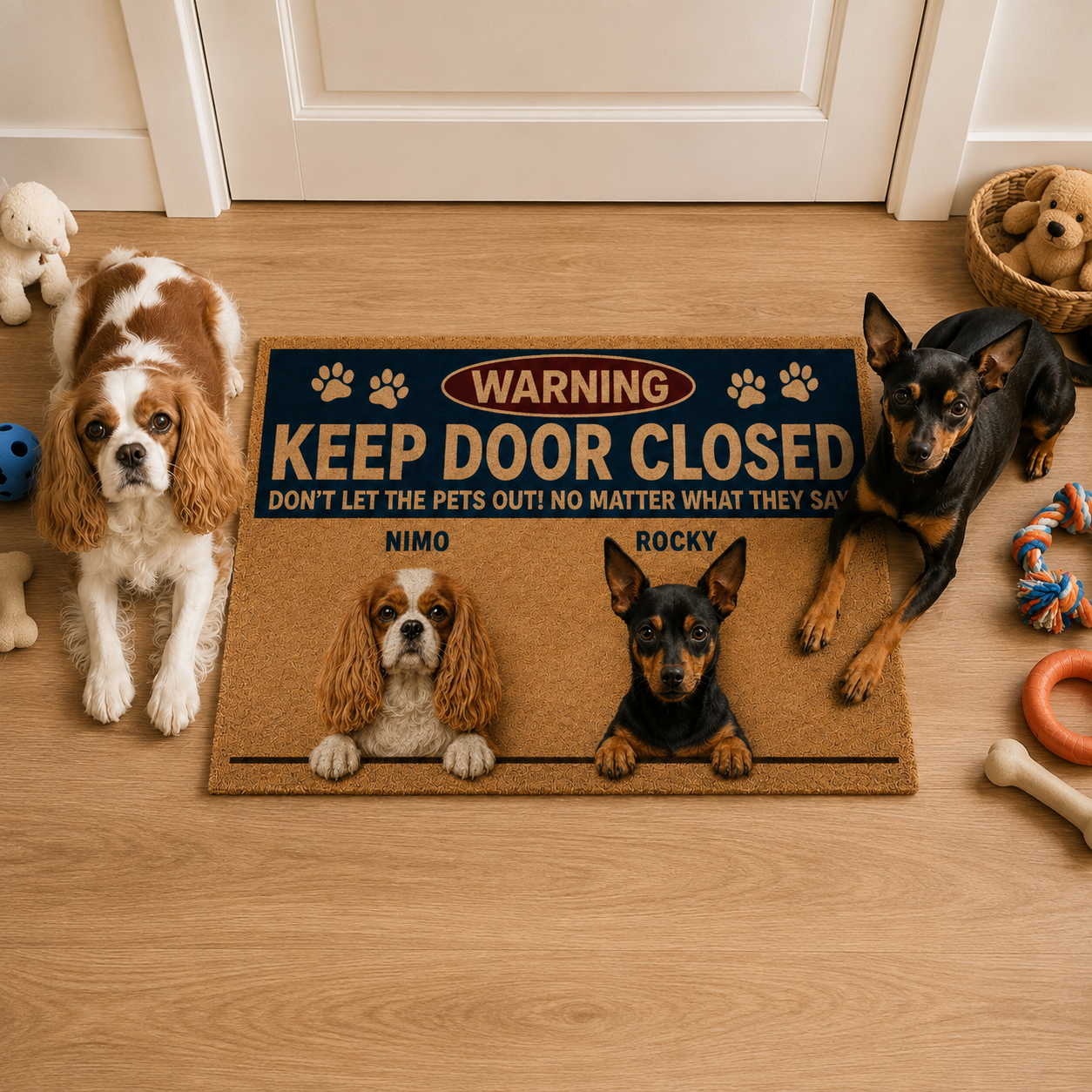 Custom Pet Photo Name Rug, Personalized Dog Door Mat, Gift for Pet Lovers and Dog Owners hn21082026