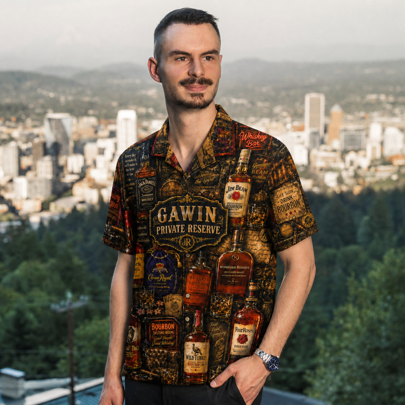 Custom Name Whiskey Hawaiian Shirt, Personalized Bourbon Lover Gift for Friends hn16072026