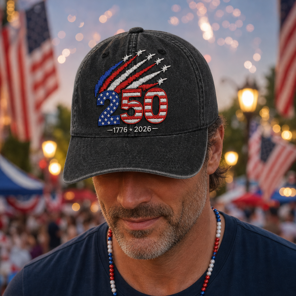 250 Years Of Freedom Patriotic Cap, 4th Of July Baseball Hat, USA Independence Day Gift, American Flag Vintage Cap