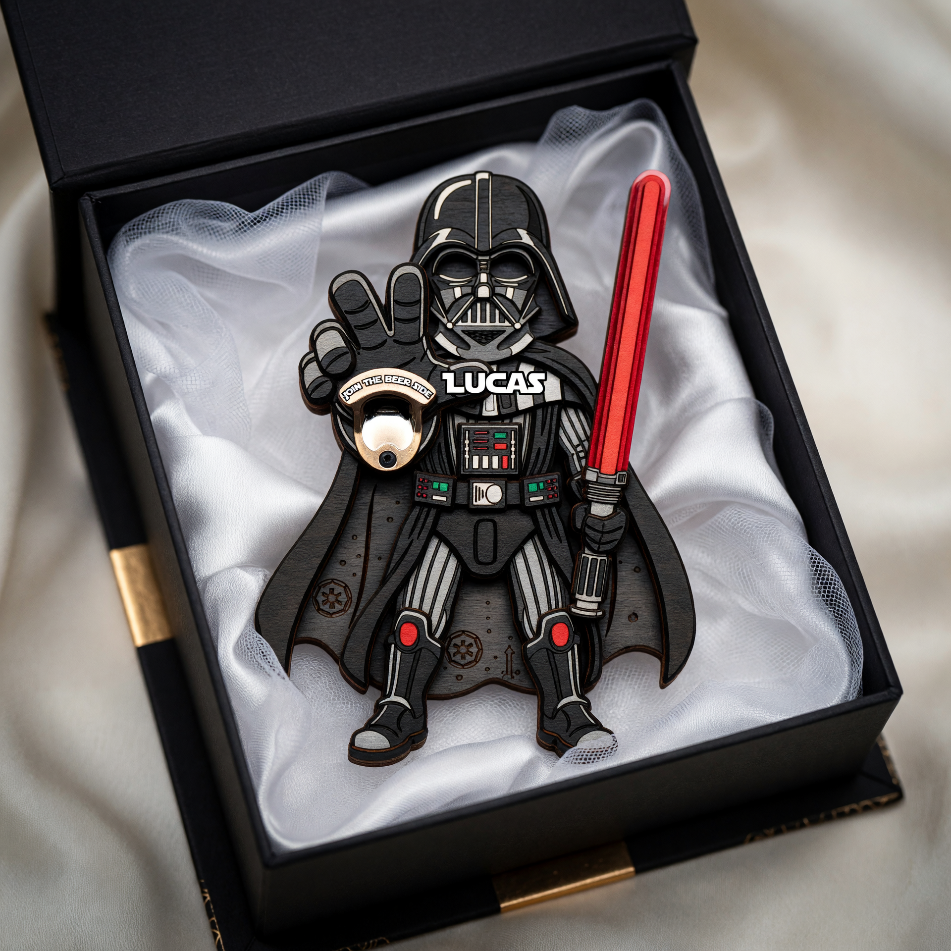 Custom Name Dark Lord Bottle Opener - Join The Beer Side Sci-Fi Fan Gift