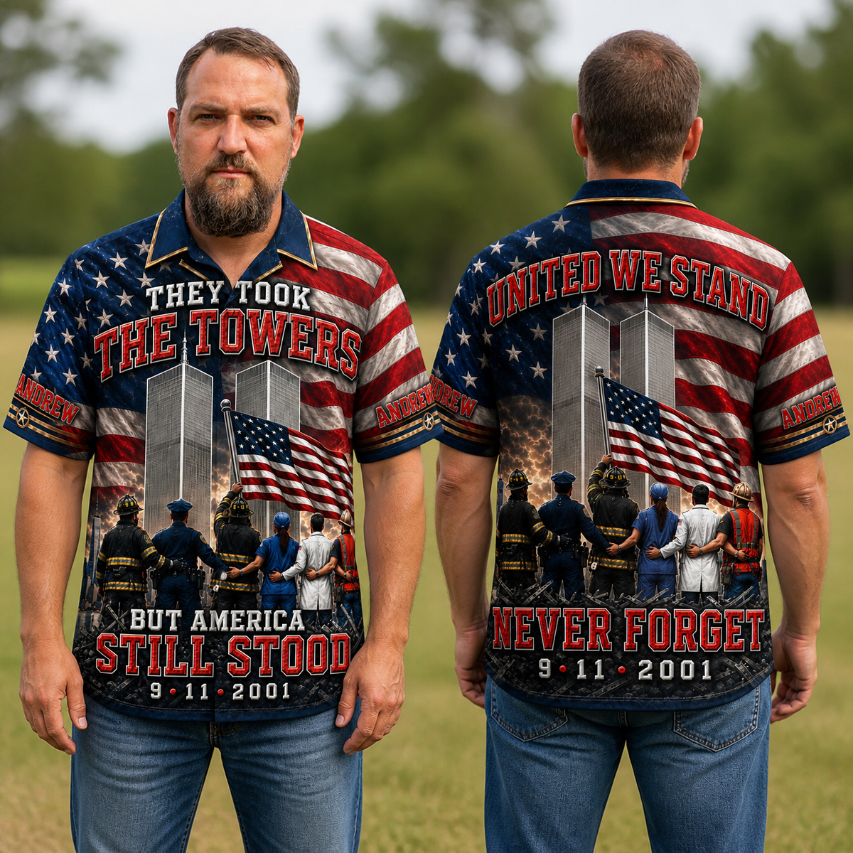 Custom Name Patriotic T Shirt, Personalized Memorial Graphic Tee, Gift for Veterans, Patriots and American Pride Supporters hn12082026