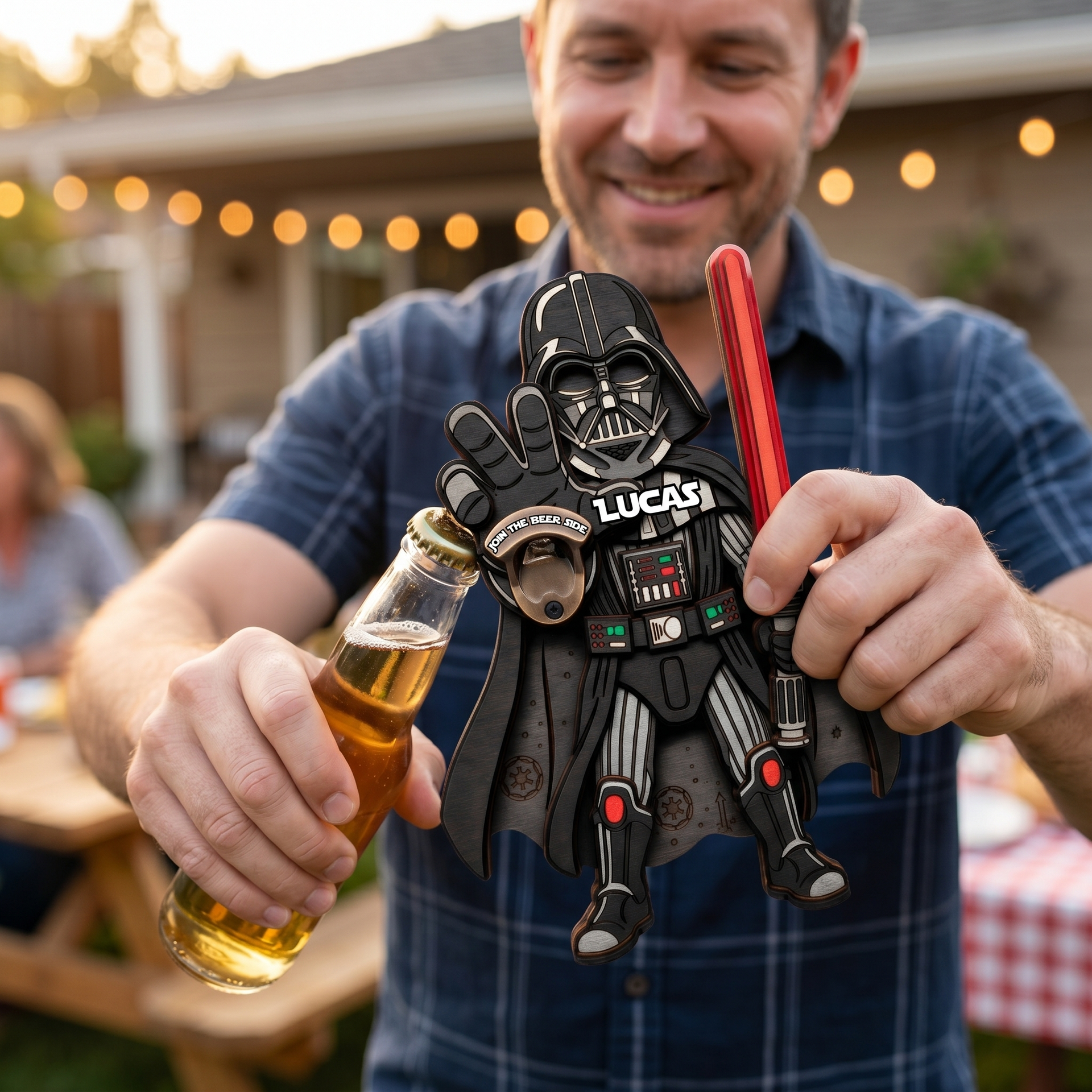Custom Name Dark Lord Bottle Opener - Join The Beer Side Sci-Fi Fan Gift