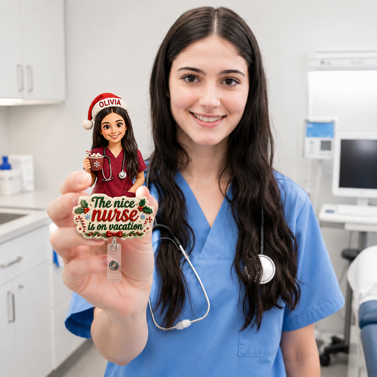 Custom Photo Name Nurse Badge Reel, Personalized Acrylic ID Holder, Gift for Nurses and Healthcare Workers 05092026
