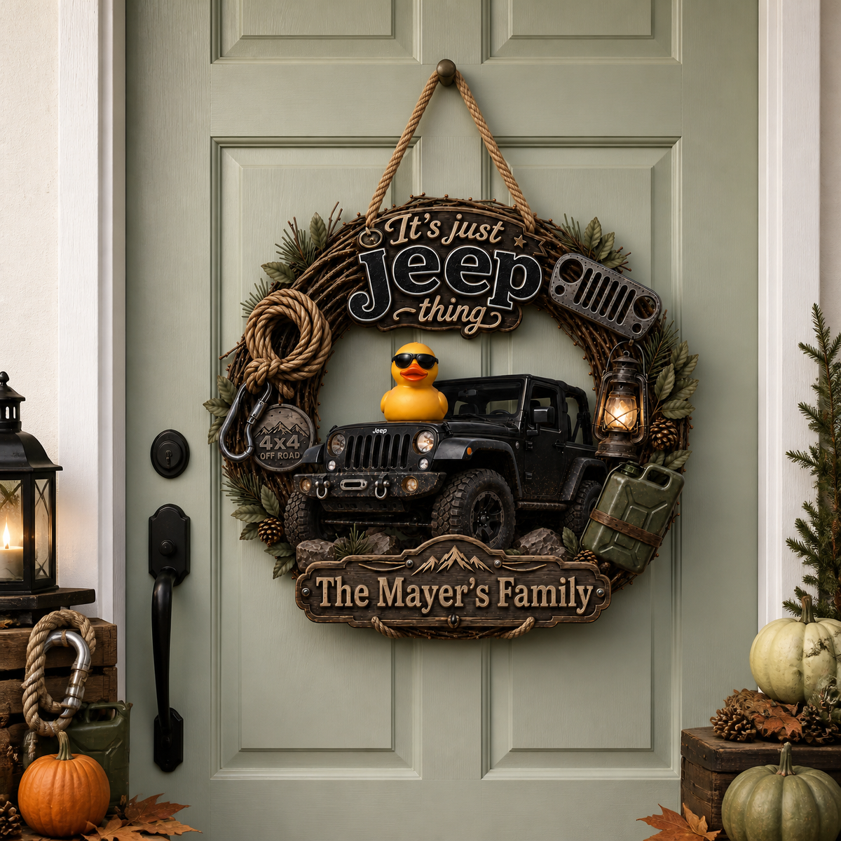 Custom Family Name Off Road Door Hanger, Personalized 4x4 Adventure Garage Decor, Gift for Off Road Lovers and Families hn08092026