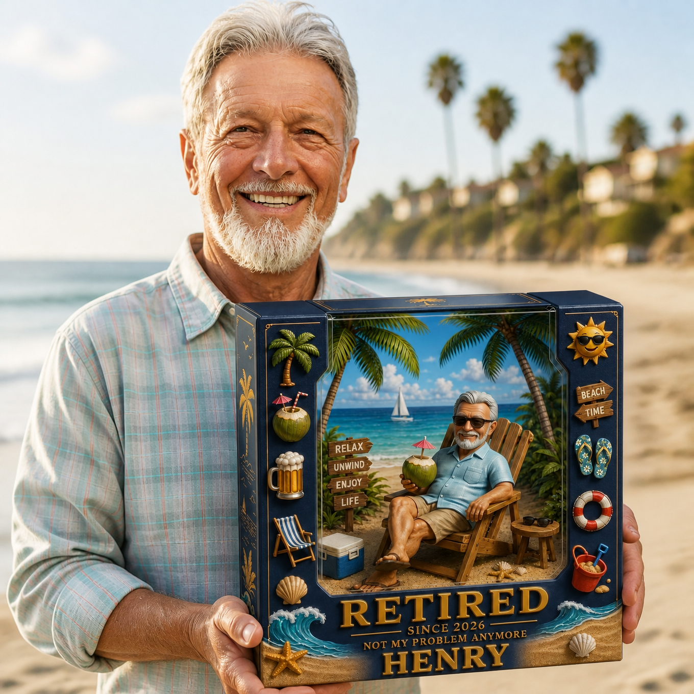 Custom Photo Retirement Bocx Plaque - Funny "Not My Problem" 2026 Gag Gift