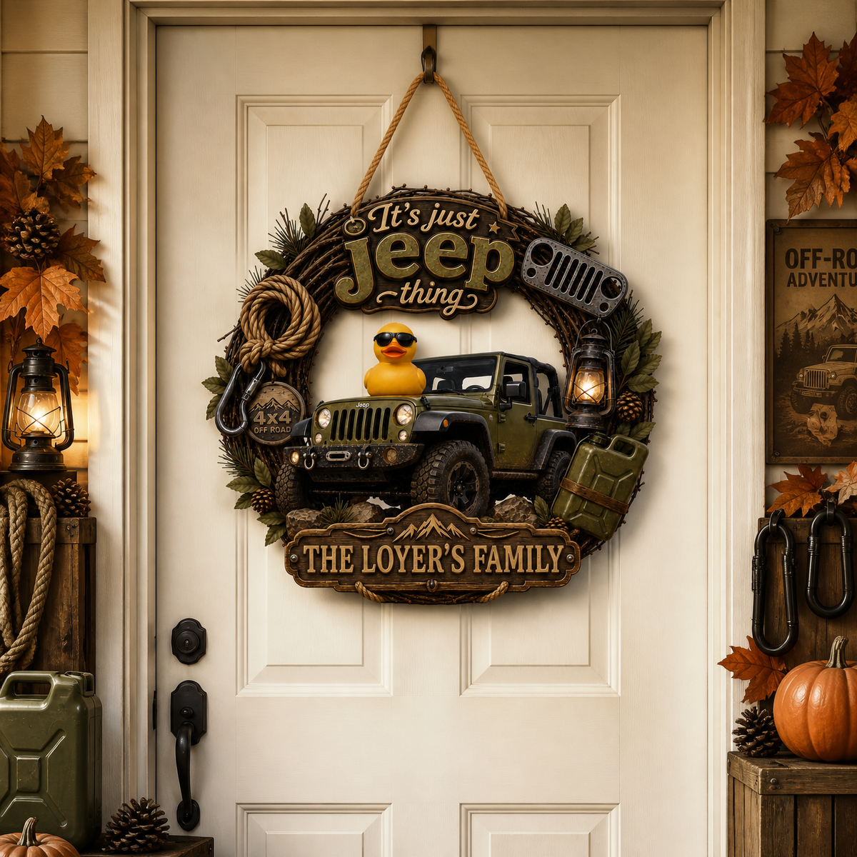 Custom Family Name Off Road Door Hanger, Personalized 4x4 Adventure Garage Decor, Gift for Off Road Lovers and Families hn08092026