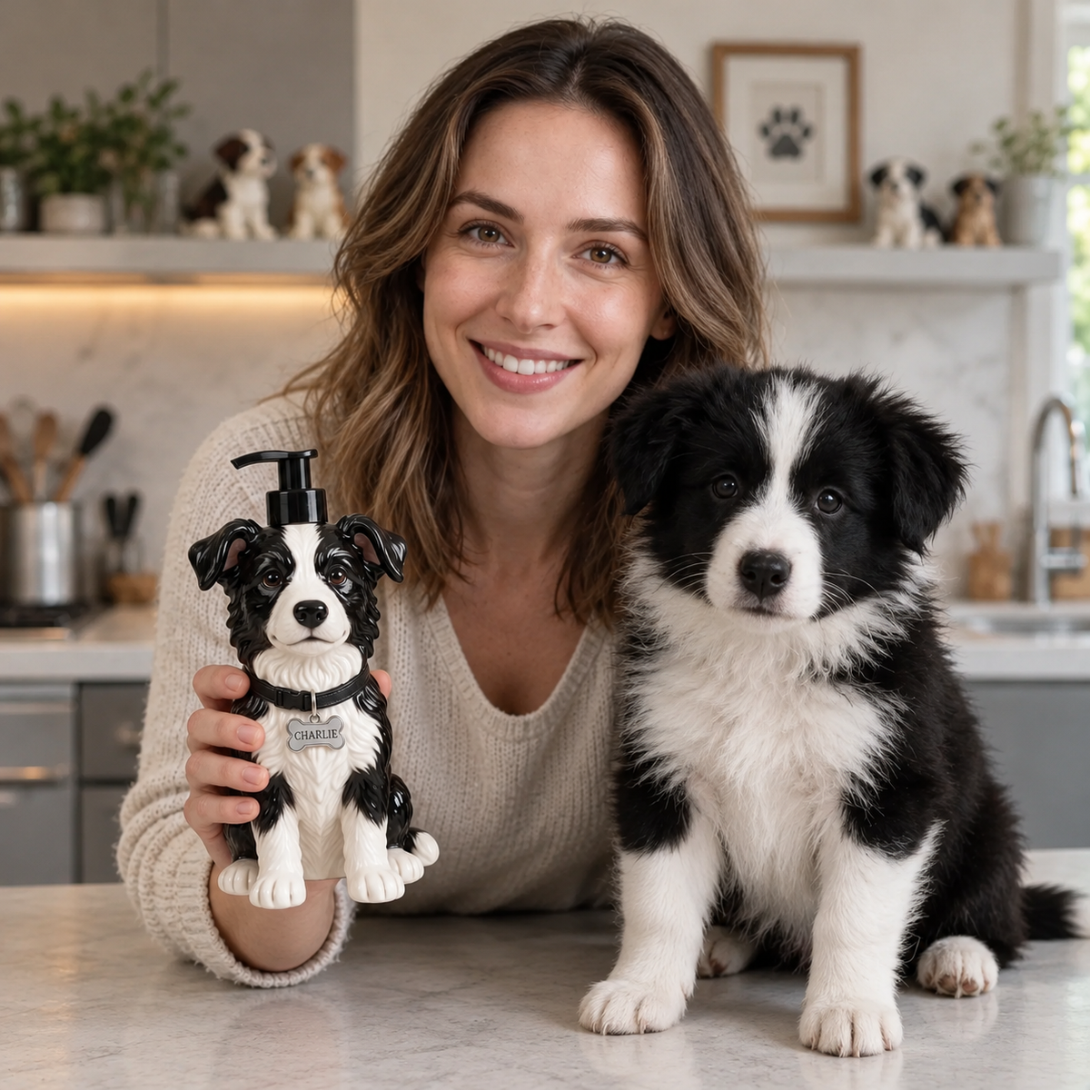 Personalized Dog Soap Dispenser With Custom Pet Photo and Name, Cute Dog Bathroom Decor, Unique Gift for Pet Lovers hn23102026