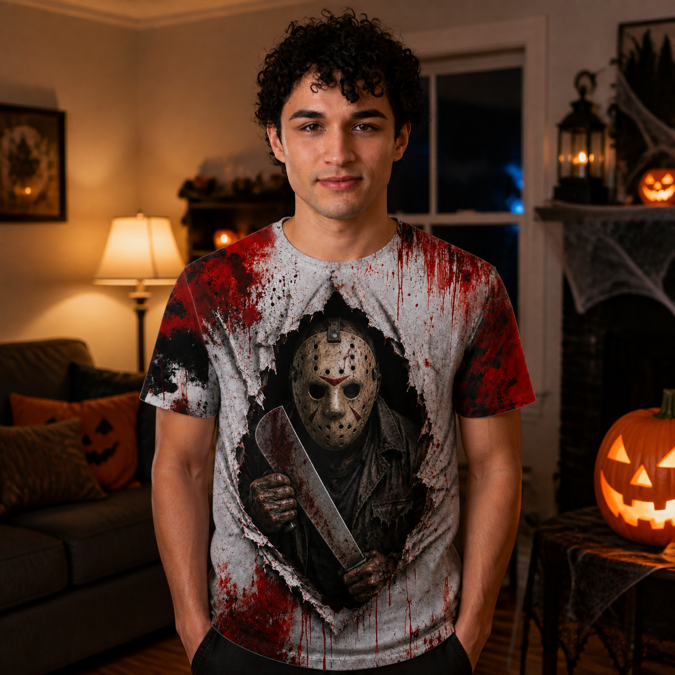 Horror Graphic T Shirt, Scary Slasher Tee, Halloween Gift for Horror Fans hn16072026
