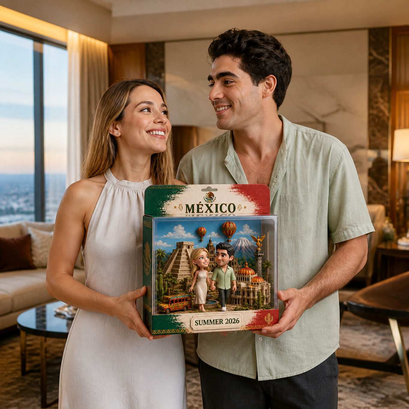 Personalized Couple Photo Box Plaque- Custom Summer Travel Souvenir Gift