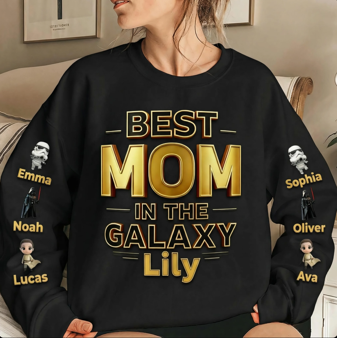 Best Mom Galaxy Personalized Sweatshirt, Hoodie – Custom Family Names Gift