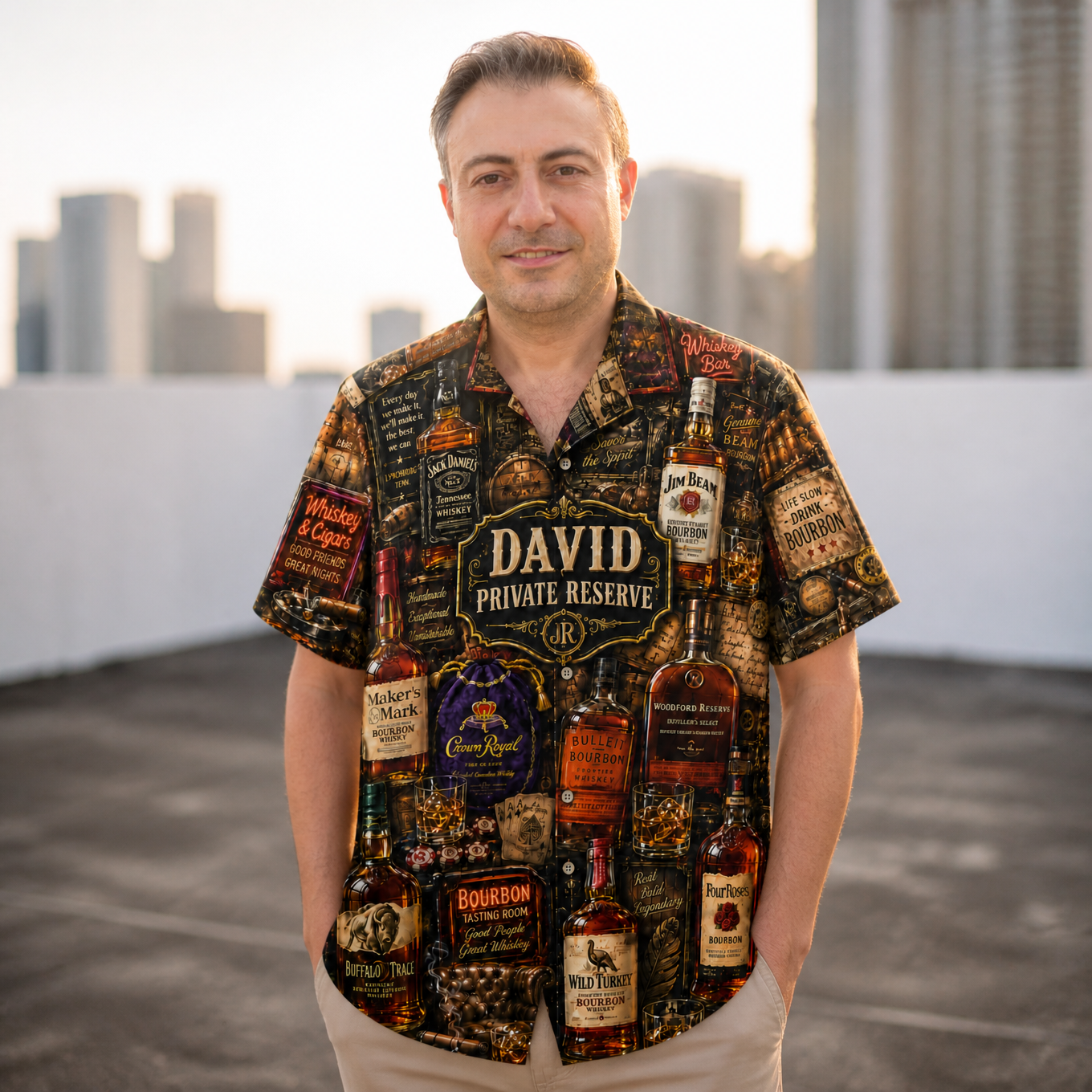 Custom Name Whiskey Hawaiian Shirt, Personalized Bourbon Lover Gift for Friends hn16072026