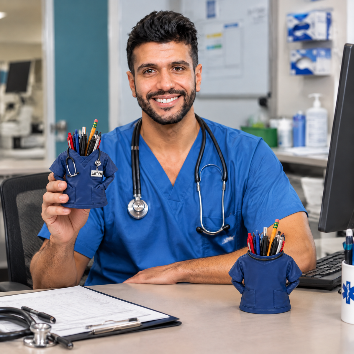 Custom Nurse Pen Holder With Name, Personalized Medical Desk Organizer, Gift for Nurses and Healthcare Professionals hn05102026