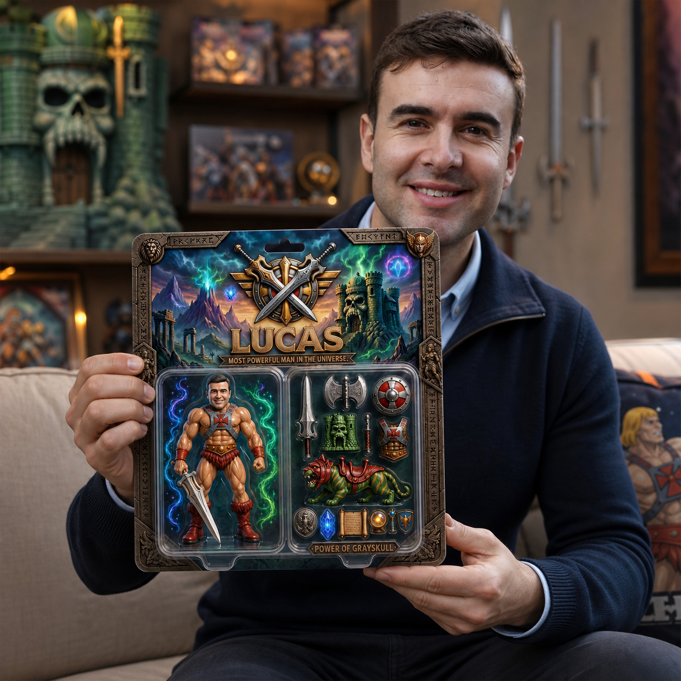 Personalized Fantasy Warrior Plaque, Custom Photo Action Figure Plaque, Custom Name Hero Collectible, Fantasy Fan Gift, Personalized Acrylic Plaque