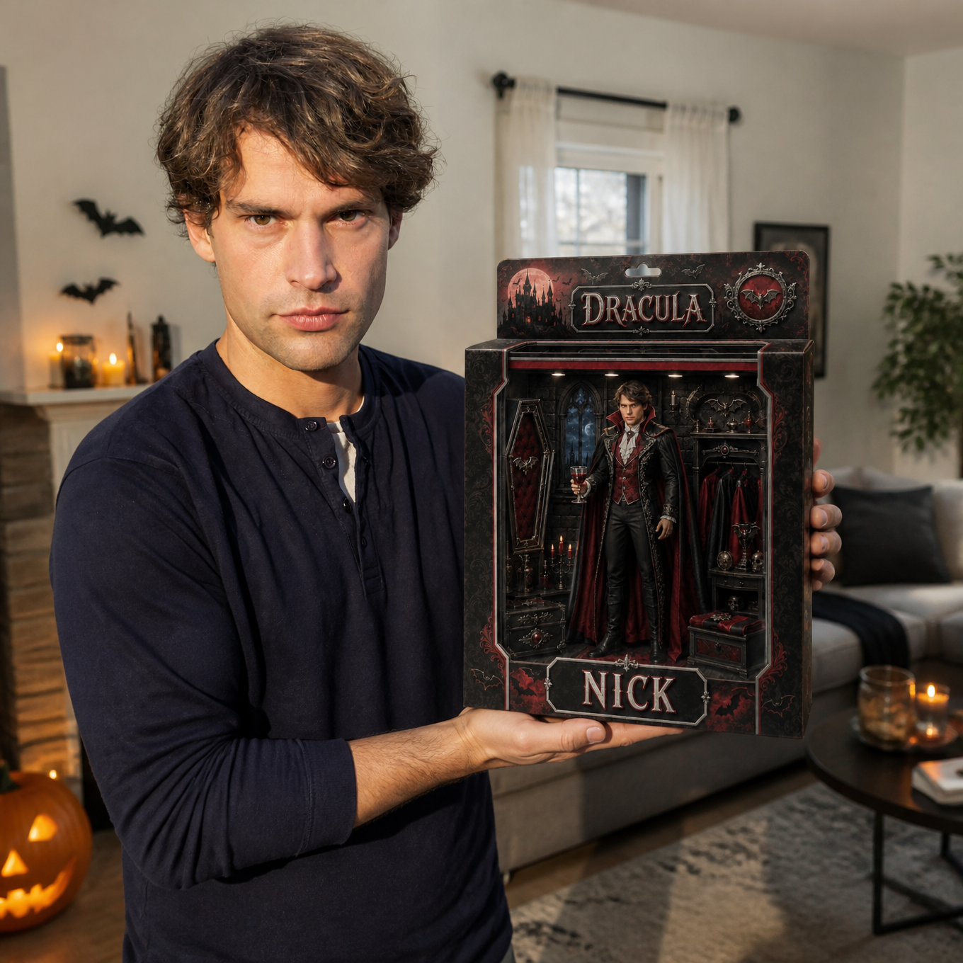Custom Photo Name Box Plaque, Personalized Horror Character Display, Halloween Gift for Horror Fans hn05082026