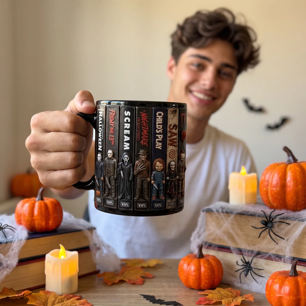 Horror Movie Mug, Spooky Coffee Cup, Halloween Gift for Horror Fans hn29072026