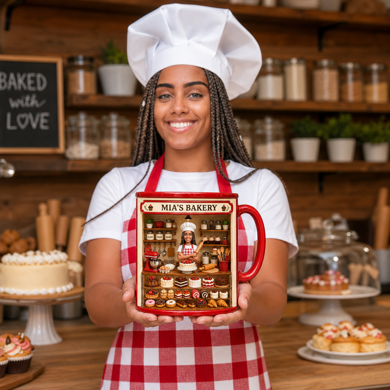 Personalized Bakery Mug With Custom Photo, Gift For Baker, Baking Lover Coffee Mug, Custom Baker Kitchen Mug