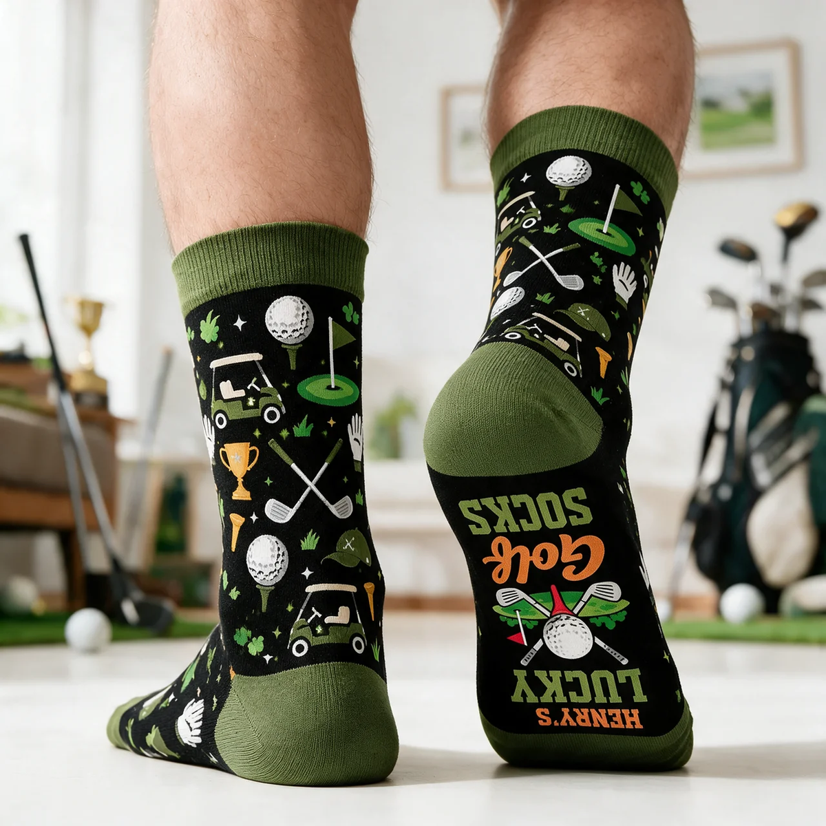 Custom Golf Socks With Name, Personalized Funny Golf Lover Socks, Gift for Golf Players, Golfers and Sports Fans hn08102026