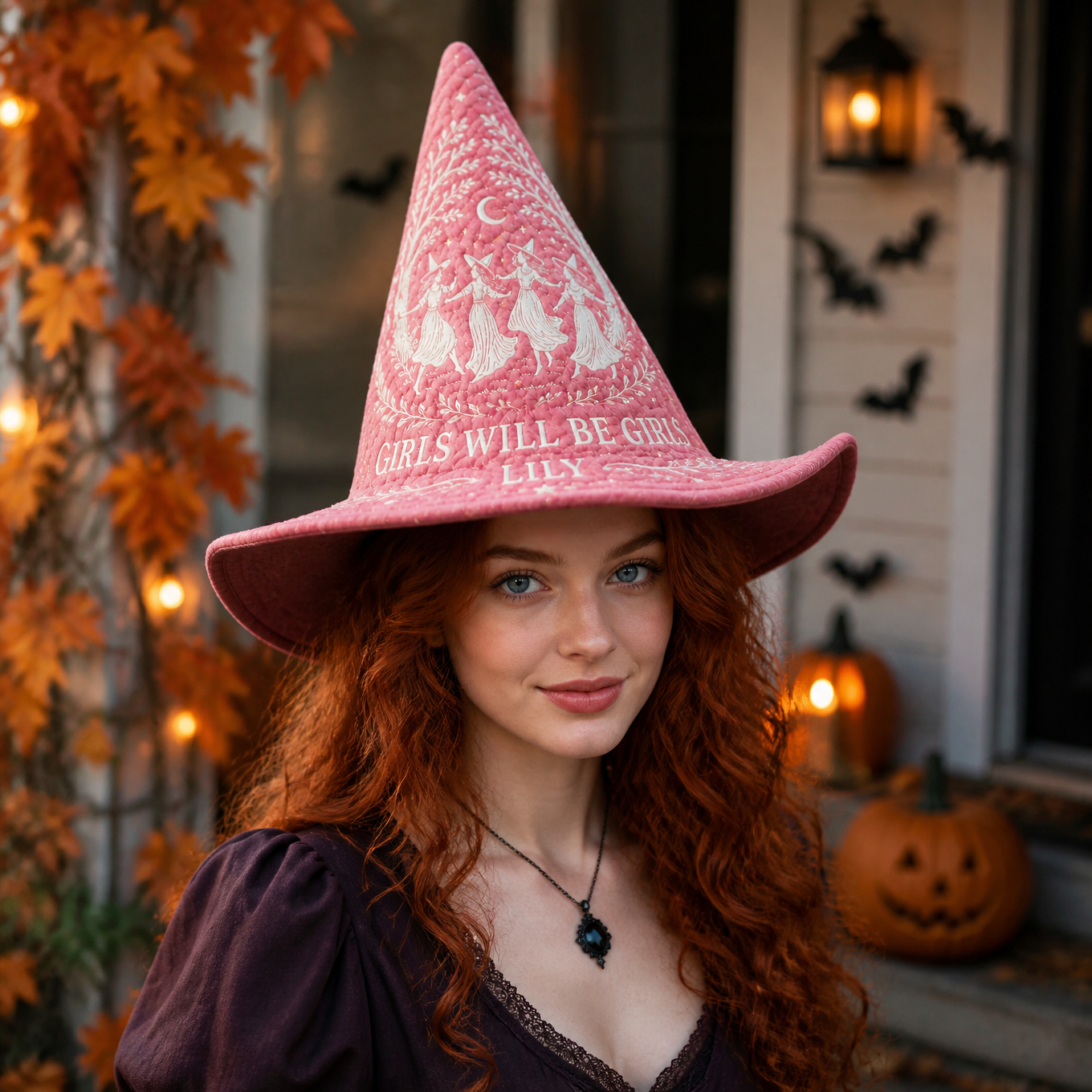 Custom Name Witch Hat, Personalized Halloween Wizard Hat, Gift for Witch Fans hn05082026